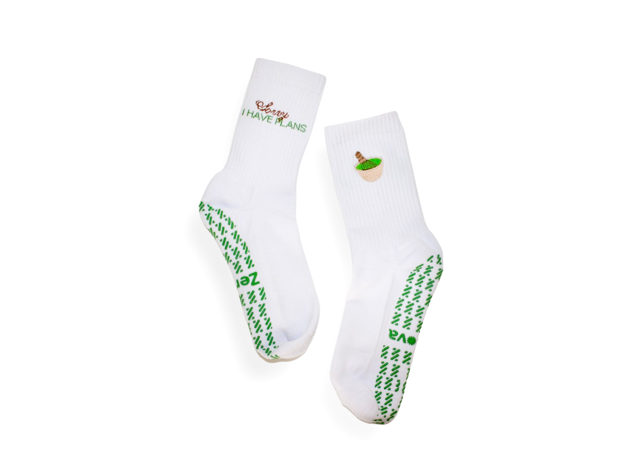Sorry I Have Plans/Matcha Grip Socks